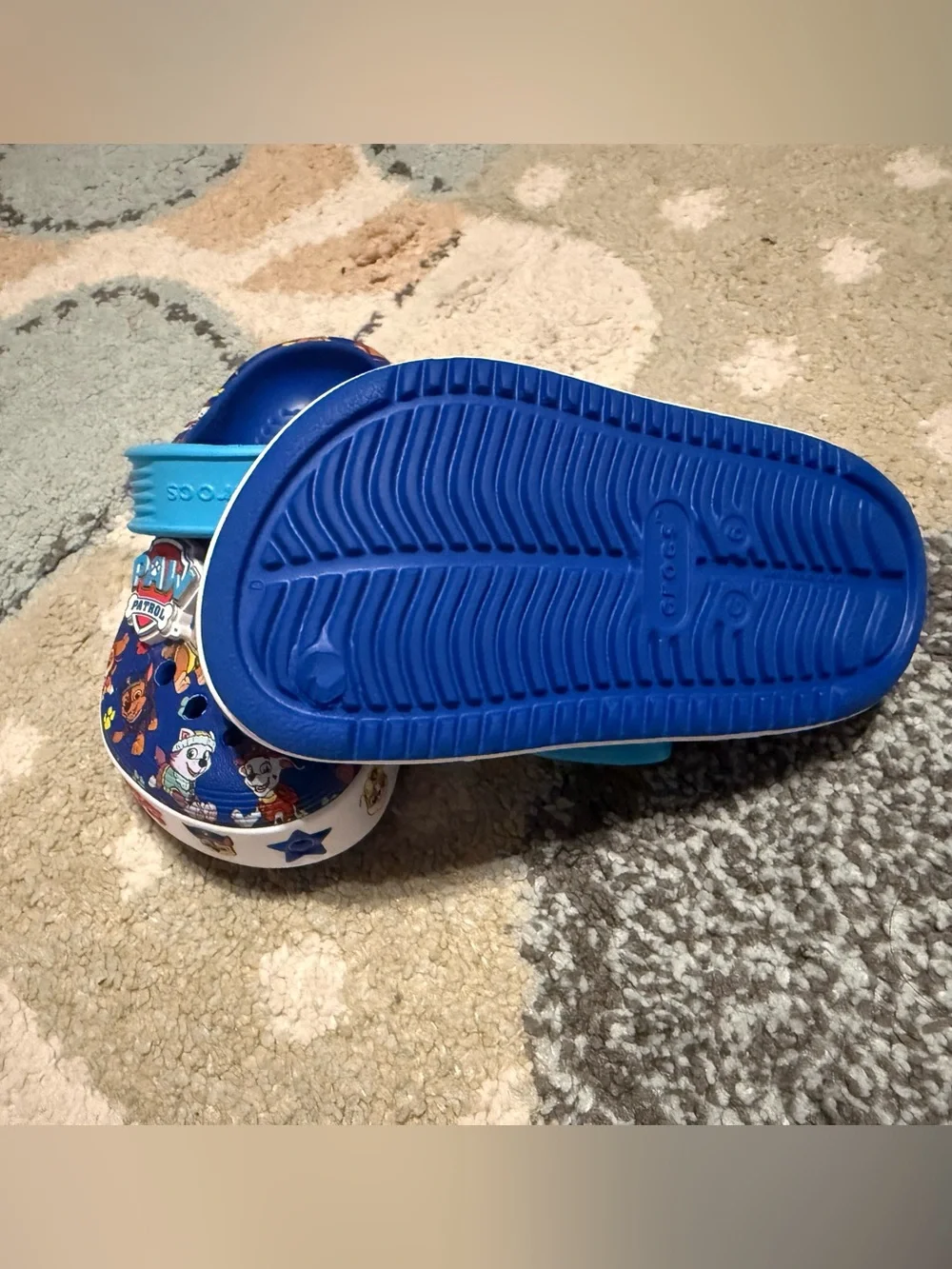 CROCS Kids Blue Paw Patrol Graphic Clogs with Aqua Strap